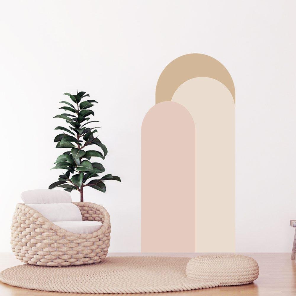 Modern Väggdekal i Enkel Stil med Bågmotiv för Vardagsrummet Jga005, Flora Grossist, väggdekoration