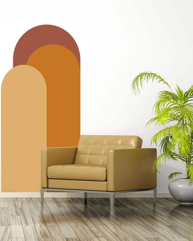 Modern Väggdekal i Enkel Stil med Bågmotiv för Vardagsrummet Jga006, Flora Grossist, väggdekoration