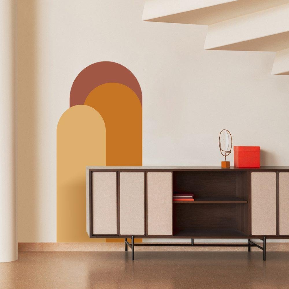 Modern Väggdekal i Enkel Stil med Bågmotiv för Vardagsrummet Jga006, Flora Grossist, väggdekoration