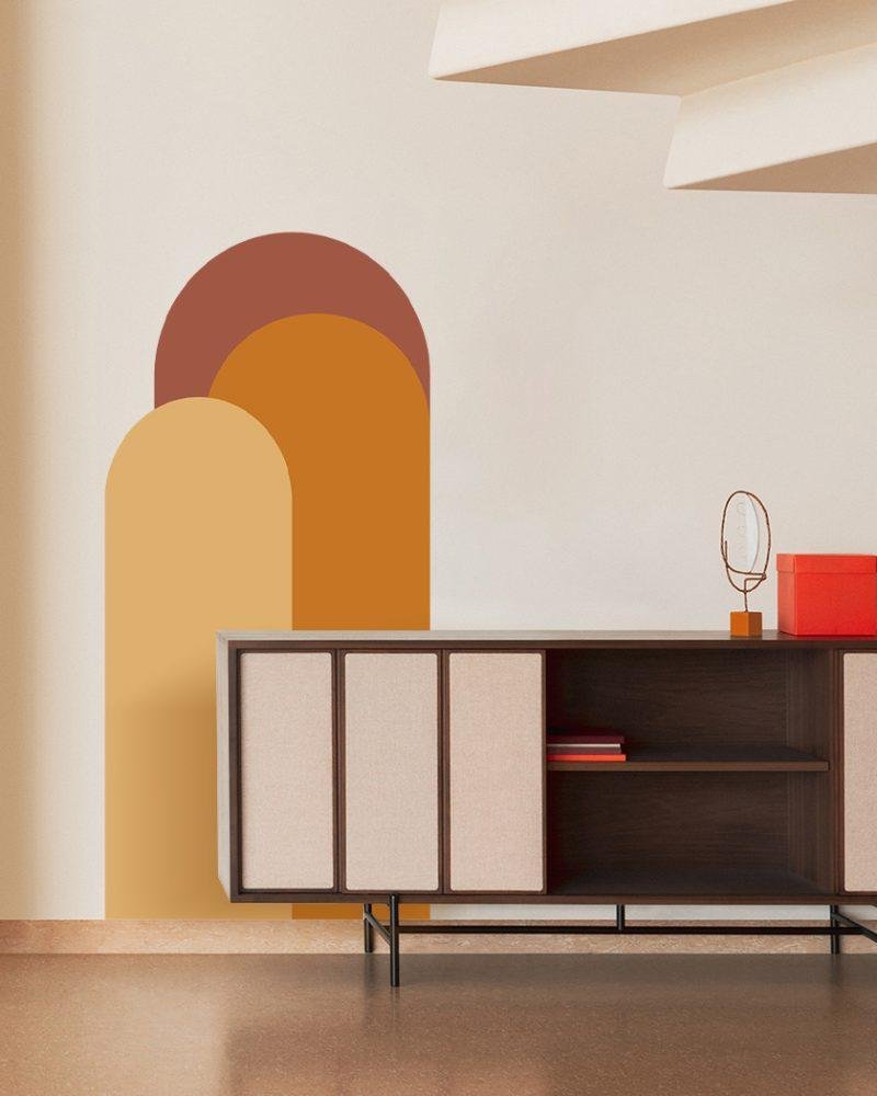 Modern Väggdekal i Enkel Stil med Bågmotiv för Vardagsrummet Jga006, Flora Grossist, väggdekoration