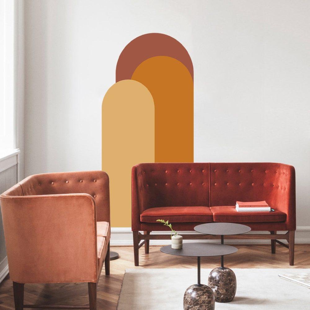 Modern Väggdekal i Enkel Stil med Bågmotiv för Vardagsrummet Jga006, Flora Grossist, väggdekoration