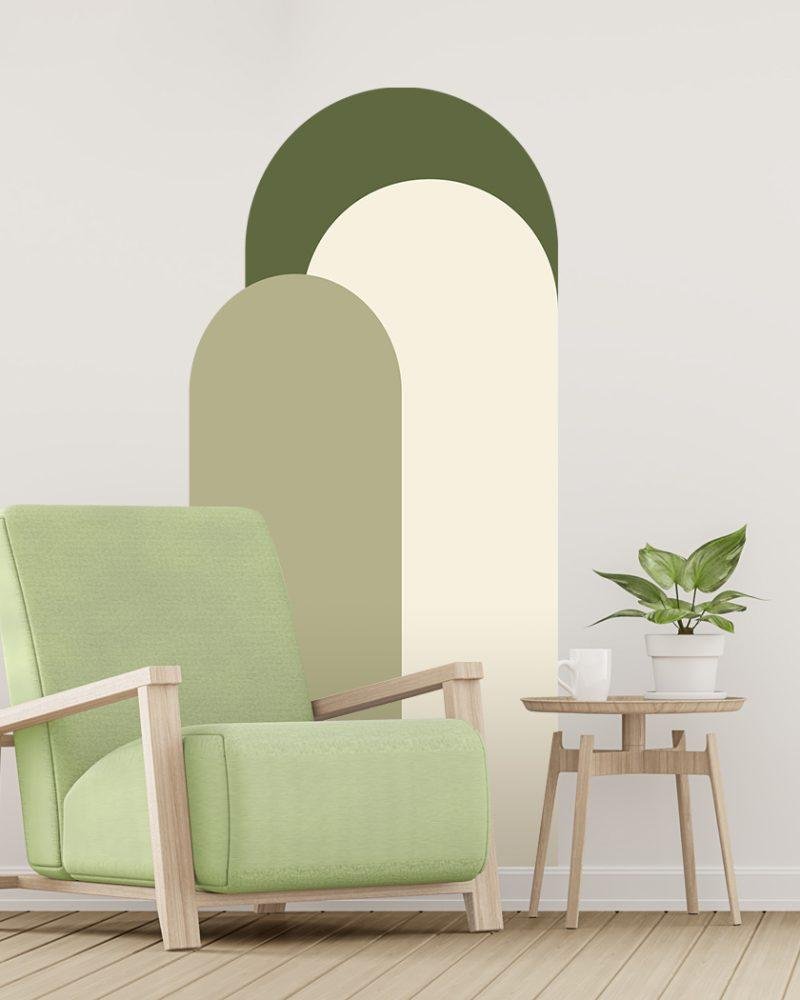 Modern Väggdekal i Enkel Stil med Bågmotiv för Vardagsrummet Jga007, Flora Grossist, väggdekoration