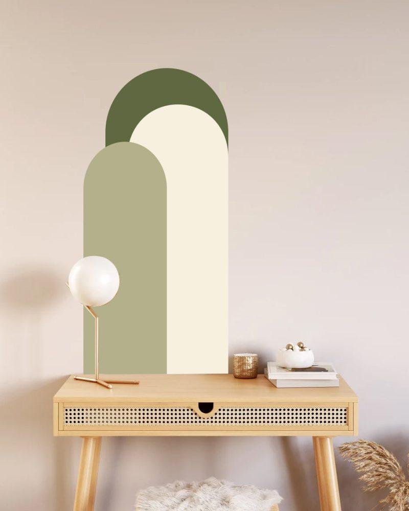 Modern Väggdekal i Enkel Stil med Bågmotiv för Vardagsrummet Jga007, Flora Grossist, väggdekoration