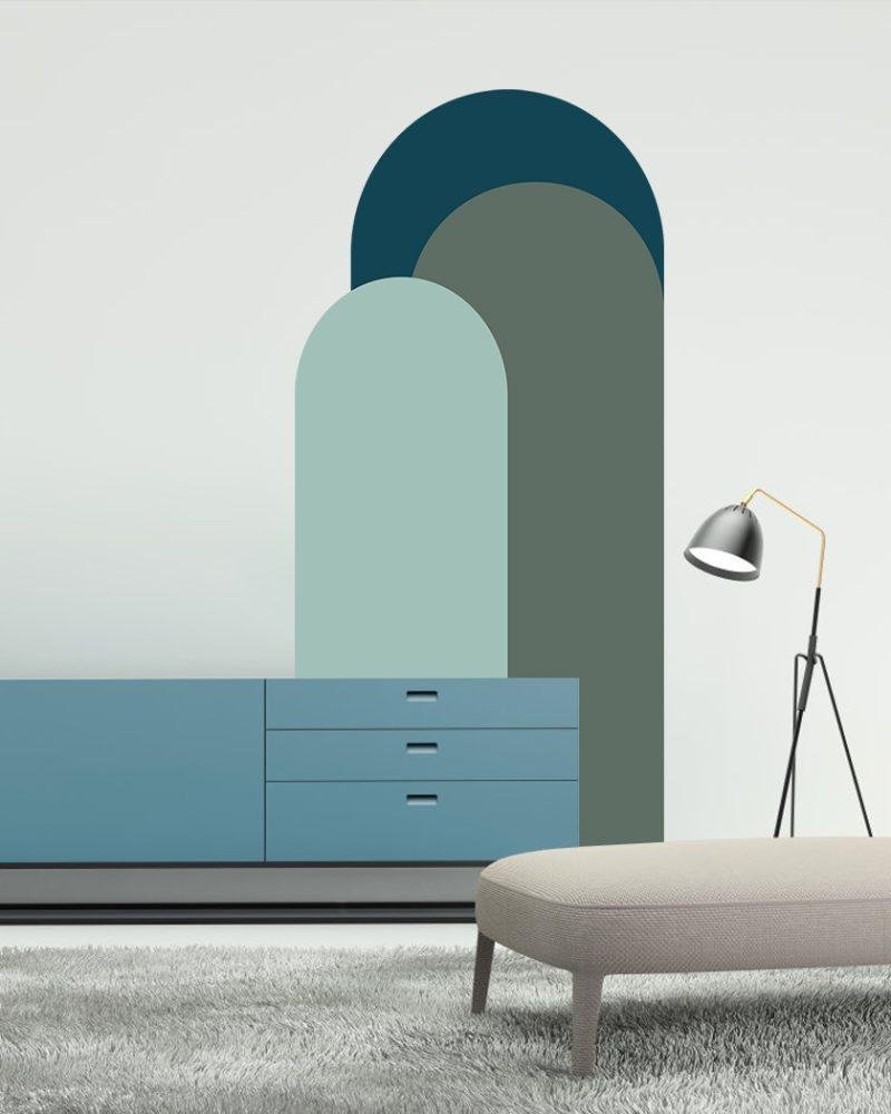 Modern Väggdekal i Enkel Stil med Bågmotiv för Vardagsrummet Jga008, Flora Grossist, väggdekoration