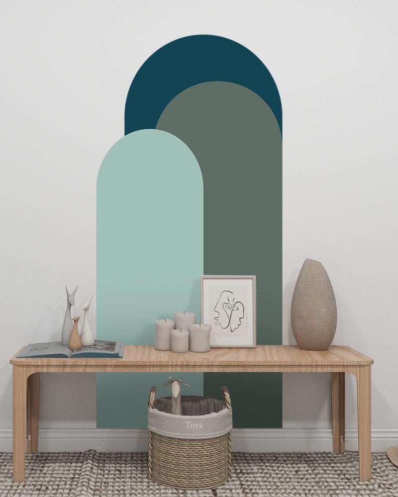 Modern Väggdekal i Enkel Stil med Bågmotiv för Vardagsrummet Jga008, Flora Grossist, väggdekoration