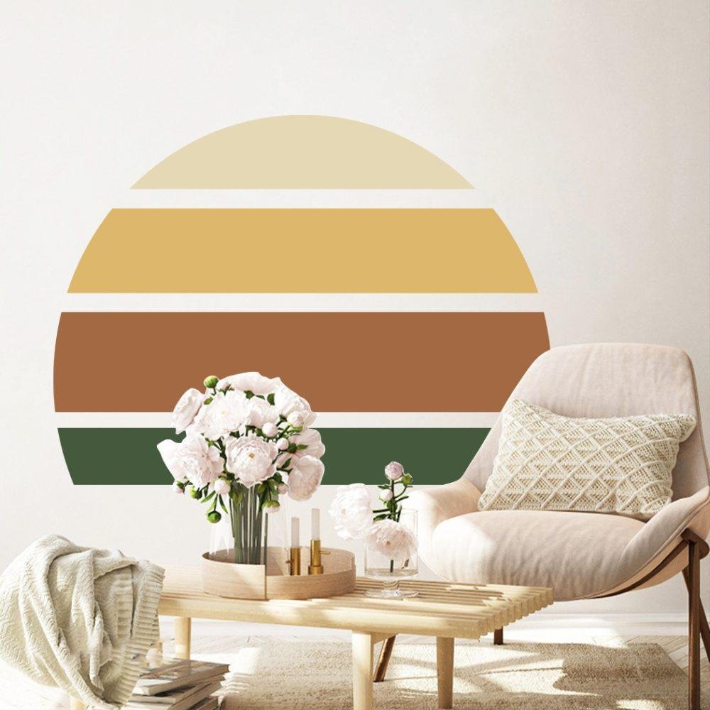 Retro Rising Sun – Earthy – Peel And Stick Wall Sticker, Flora Grossist, väggdekoration