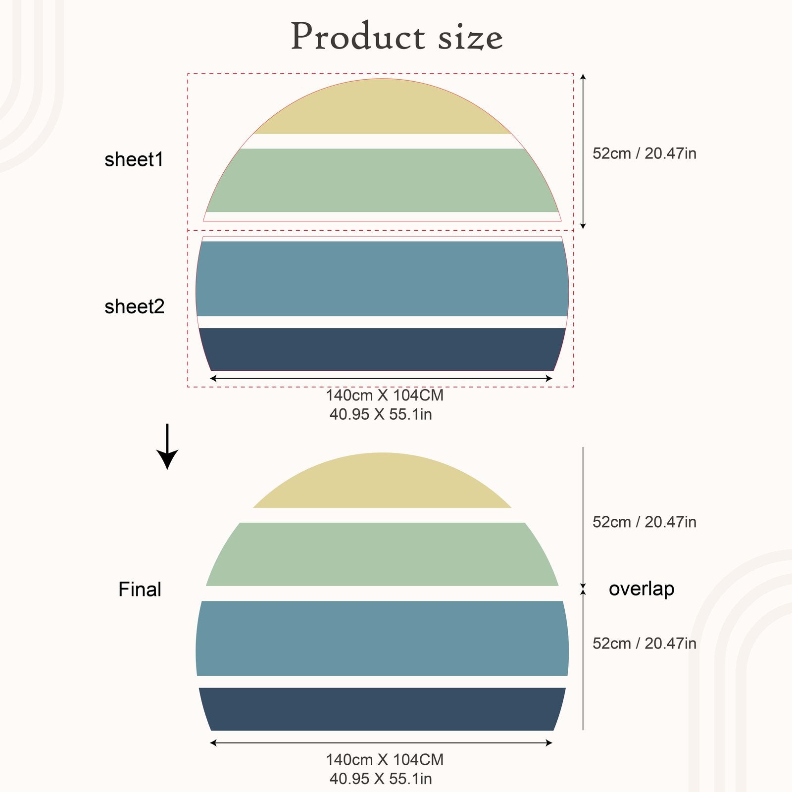 Retro Rising Sun – Ocean – Peel And Stick Wall Sticker, Flora Grossist, väggdekoration