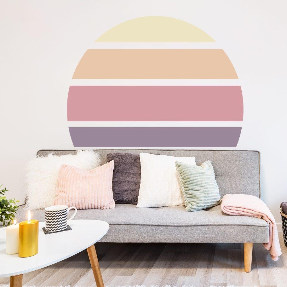 Retro Rising Sun – Whisper – Peel And Stick Wall Sticker, Flora Grossist, väggdekoration