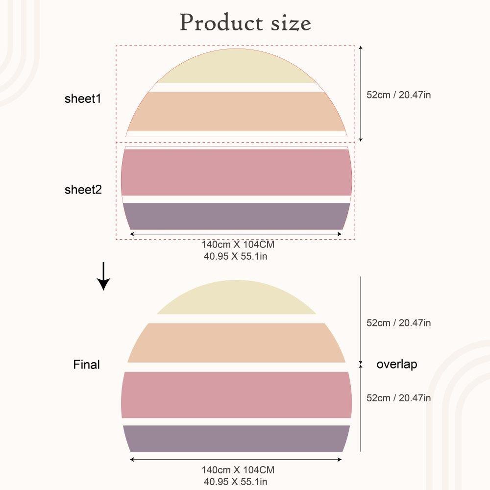 Retro Rising Sun – Whisper – Peel And Stick Wall Sticker, Flora Grossist, väggdekoration