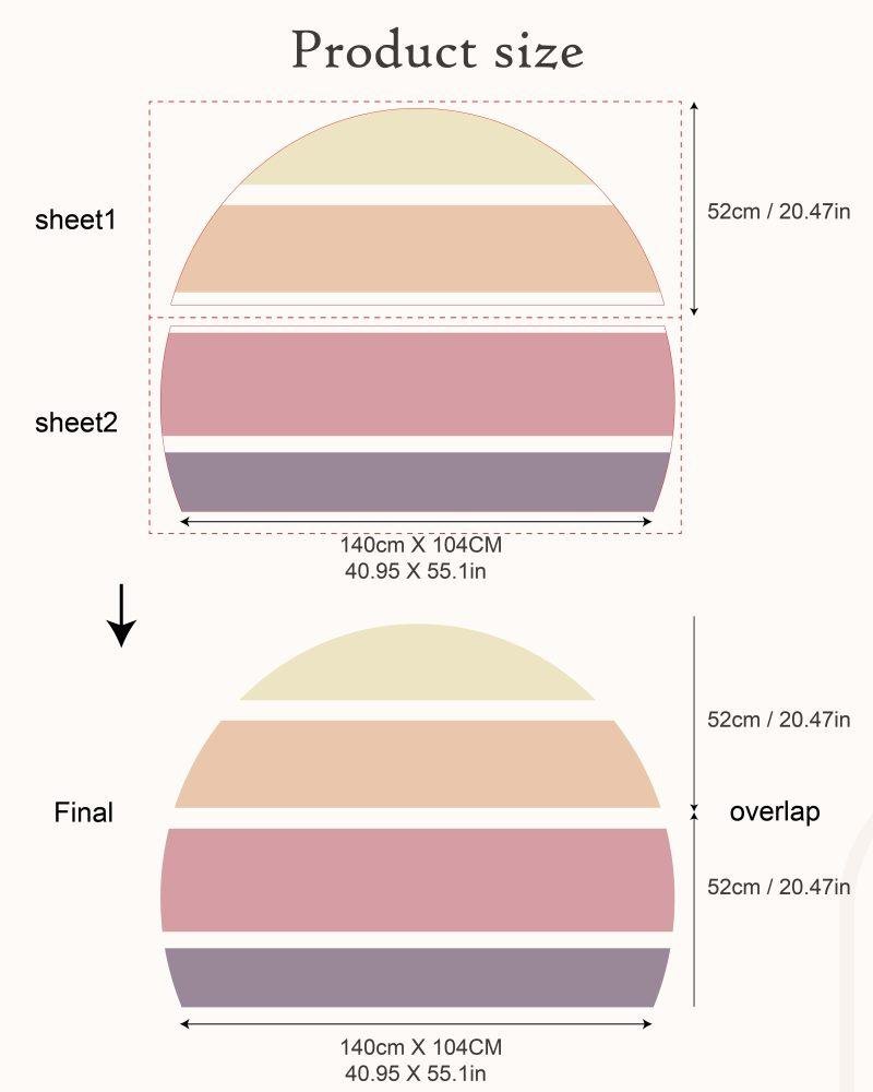 Retro Rising Sun – Whisper – Peel And Stick Wall Sticker, Flora Grossist, väggdekoration