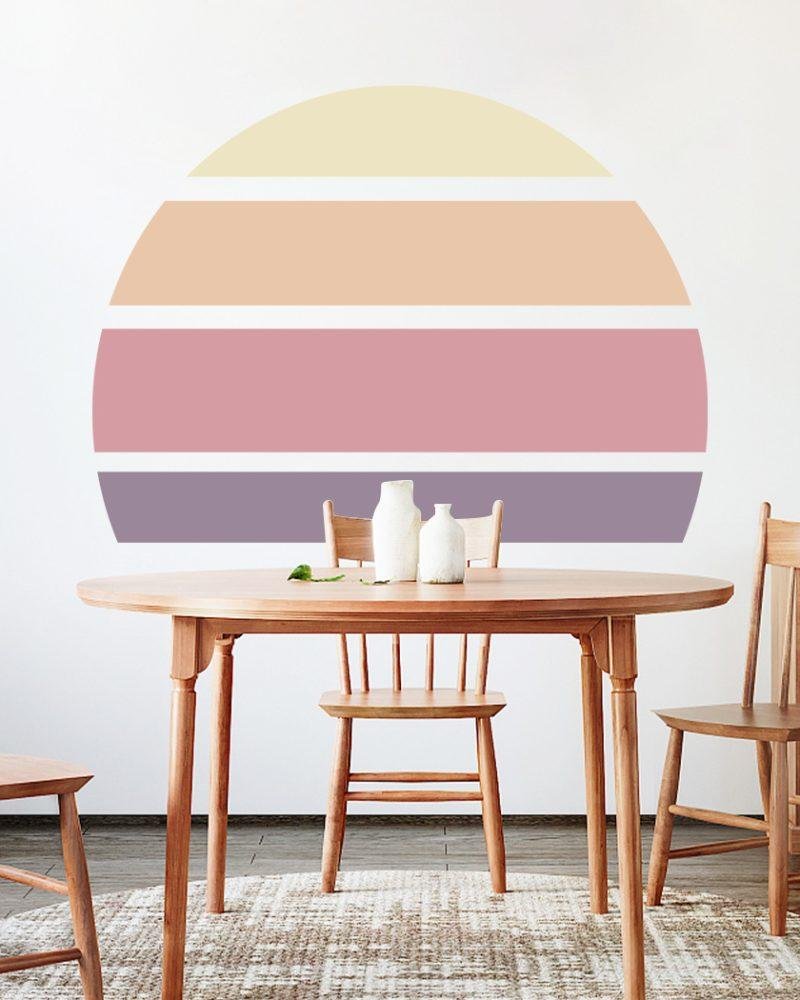 Retro Rising Sun – Whisper – Peel And Stick Wall Sticker, Flora Grossist, väggdekoration