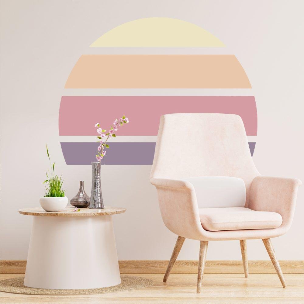 Retro Rising Sun – Whisper – Peel And Stick Wall Sticker, Flora Grossist, väggdekoration