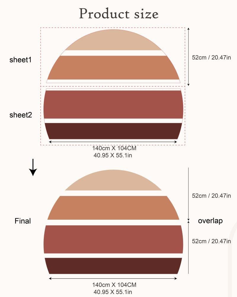 Retro Rising Sun – Desert Sand – Peel And Stick Wall Sticker, Flora Grossist, väggdekoration