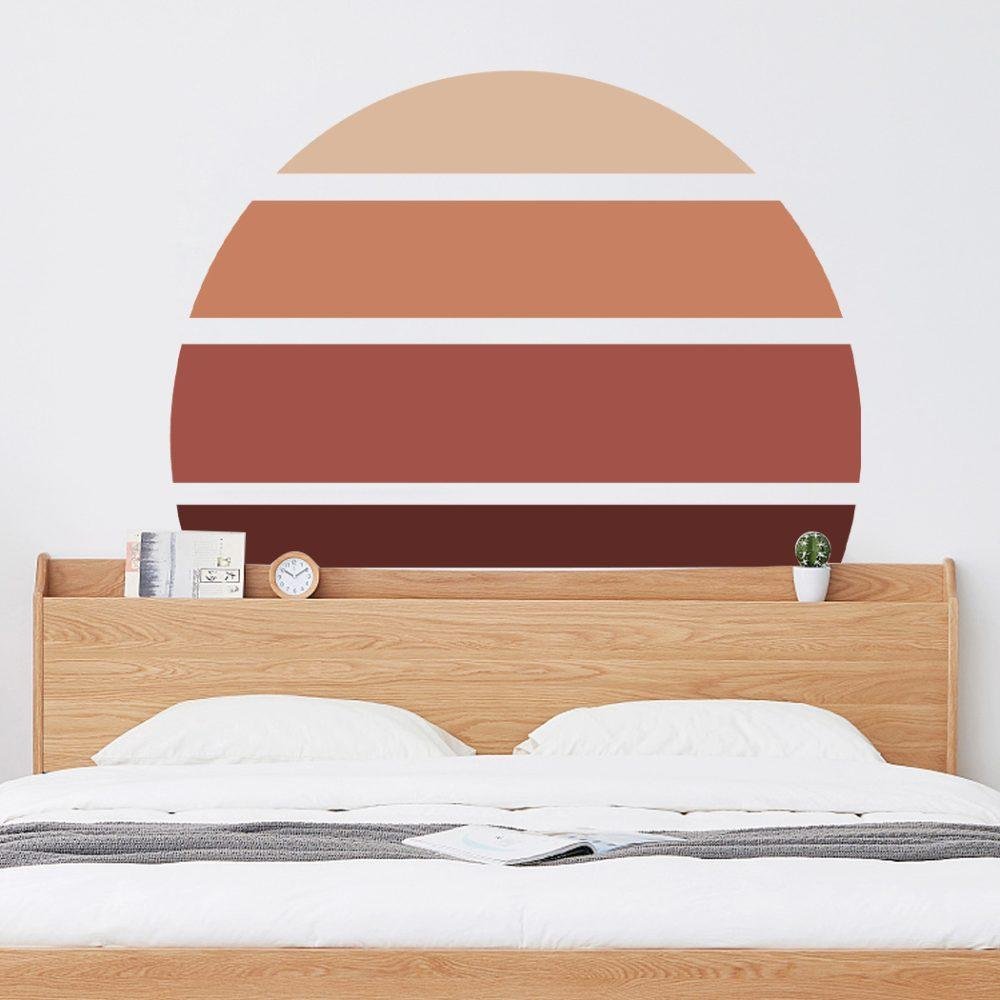 Retro Rising Sun – Desert Sand – Peel And Stick Wall Sticker, Flora Grossist, väggdekoration