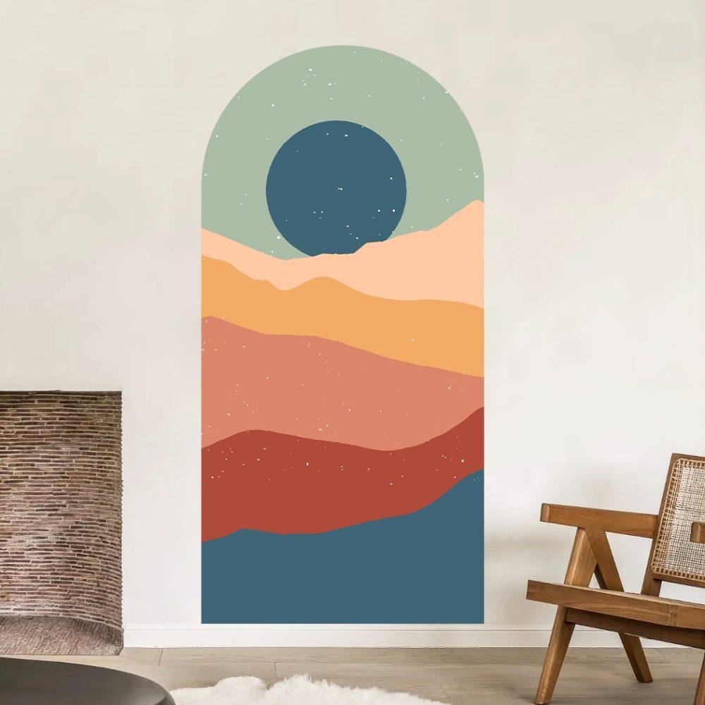 1 St Simple Life Mountain Sunset Arch Dekal Vattentät Väggmålning, Flora Grossist, väggdekoration