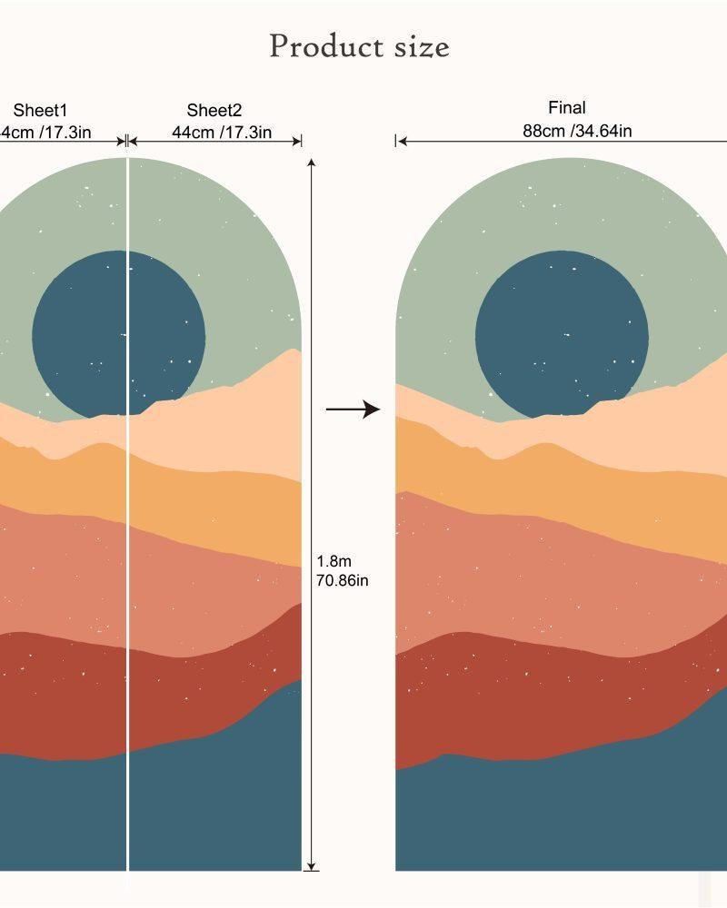 1 St Simple Life Mountain Sunset Arch Dekal Vattentät Väggmålning, Flora Grossist, väggdekoration