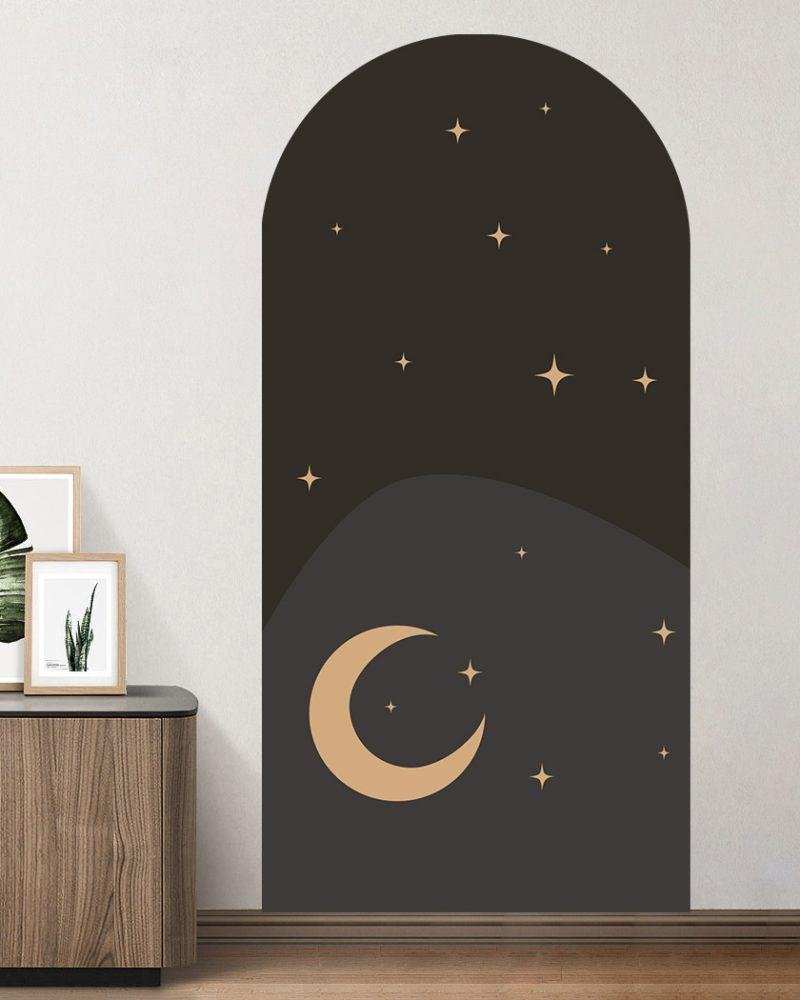 1 St Mån & Stjärnmönster Väggdekal, Flora Grossist, väggdekoration