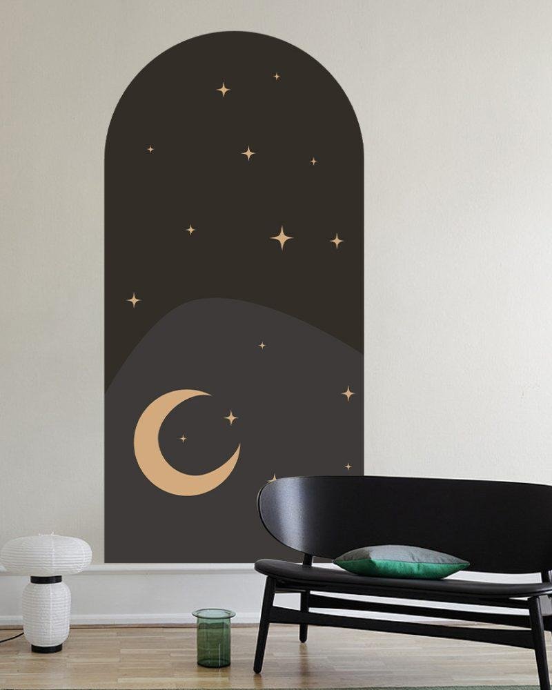 1 St Mån & Stjärnmönster Väggdekal, Flora Grossist, väggdekoration