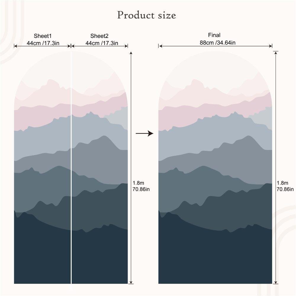 Enkel Mountain Cloud Arch Dekal Sänggavel Väggdekal, Flora Grossist, väggdekoration