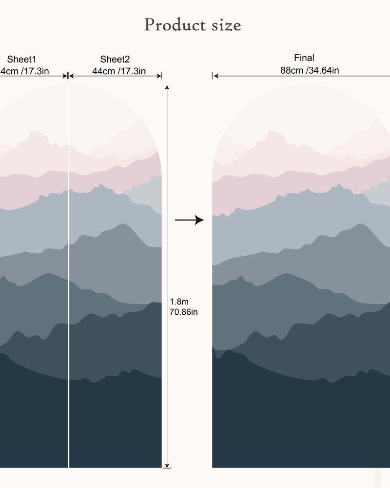 Enkel Mountain Cloud Arch Dekal Sänggavel Väggdekal, Flora Grossist, väggdekoration