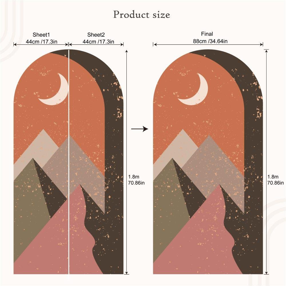 Arch Terracota Mountains Väggdekal, Flora Grossist, väggdekoration