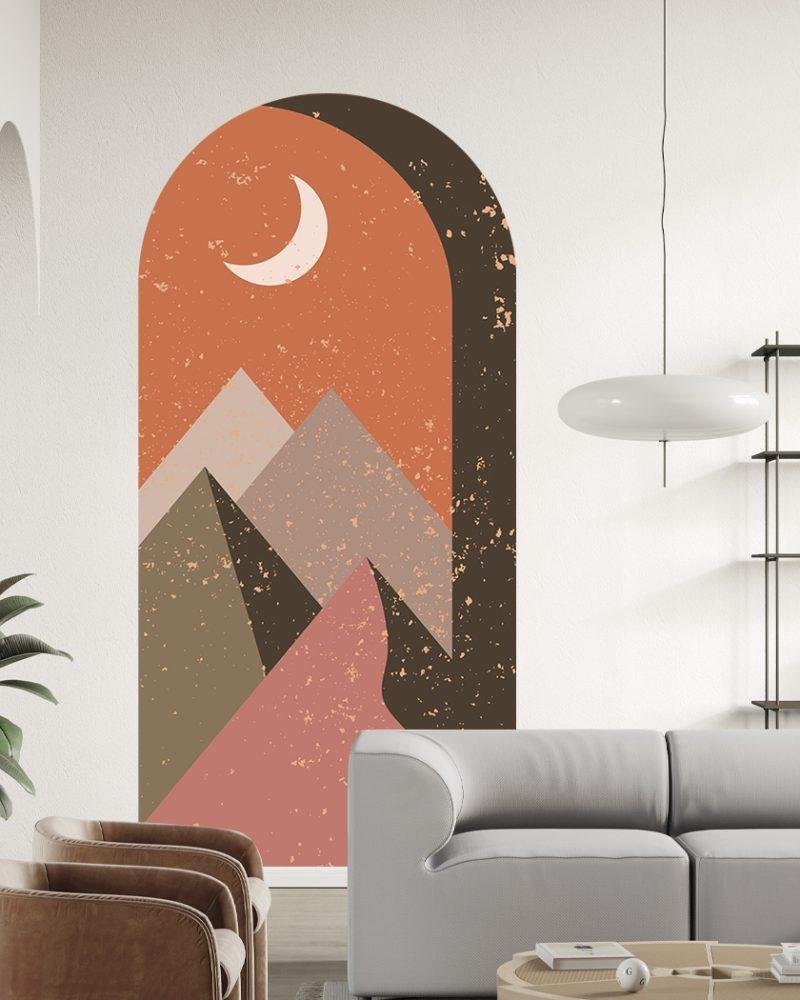 Arch Terracota Mountains Väggdekal, Flora Grossist, väggdekoration