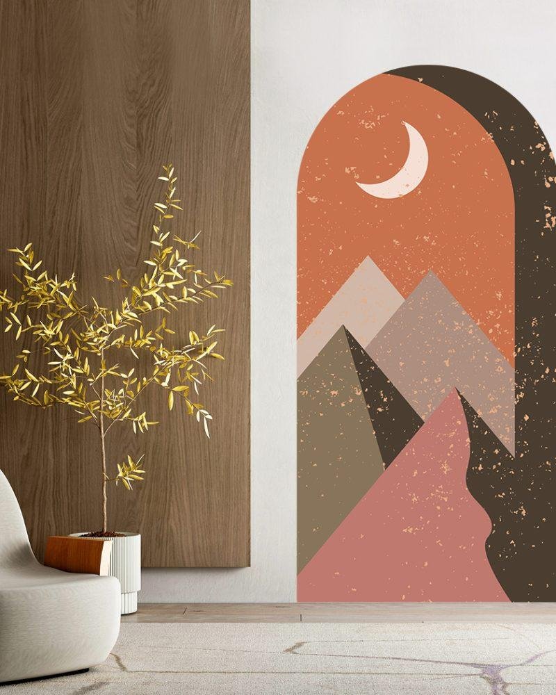 Arch Terracota Mountains Väggdekal, Flora Grossist, väggdekoration