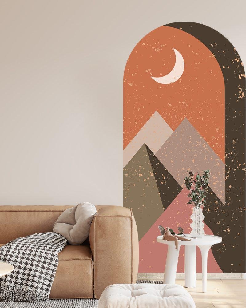 Arch Terracota Mountains Väggdekal, Flora Grossist, väggdekoration