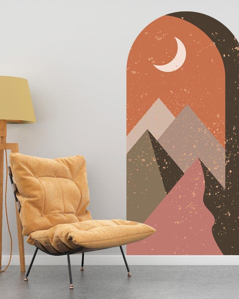 Arch Terracota Mountains Väggdekal, Flora Grossist, väggdekoration