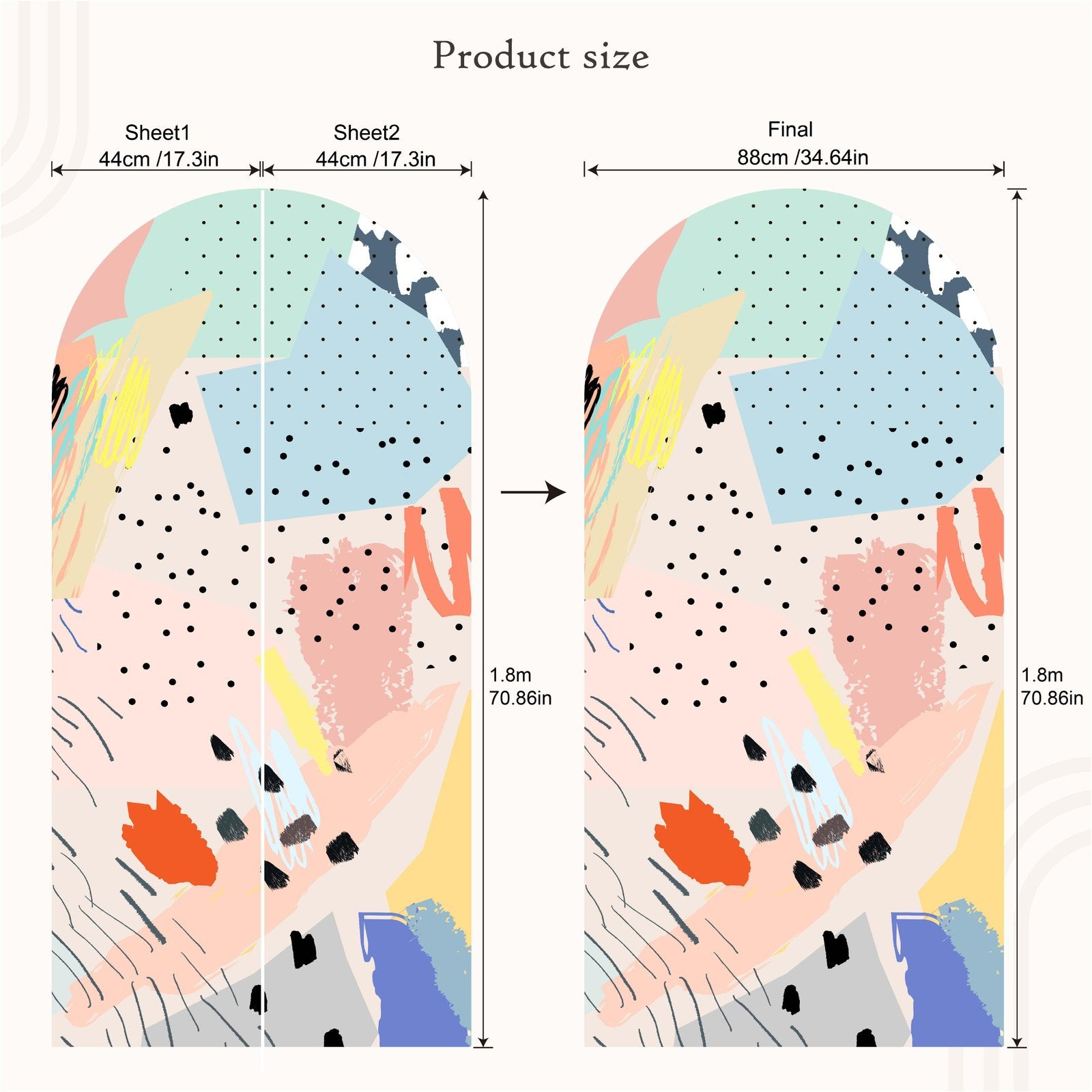 Färgglad Abstrakt Formkonst Väggdekor, Flora Grossist, väggdekoration