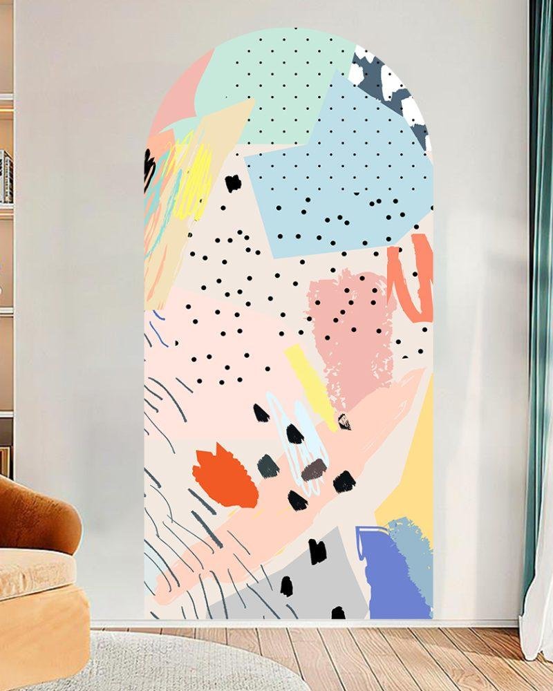 Färgglad Abstrakt Formkonst Väggdekor, Flora Grossist, väggdekoration