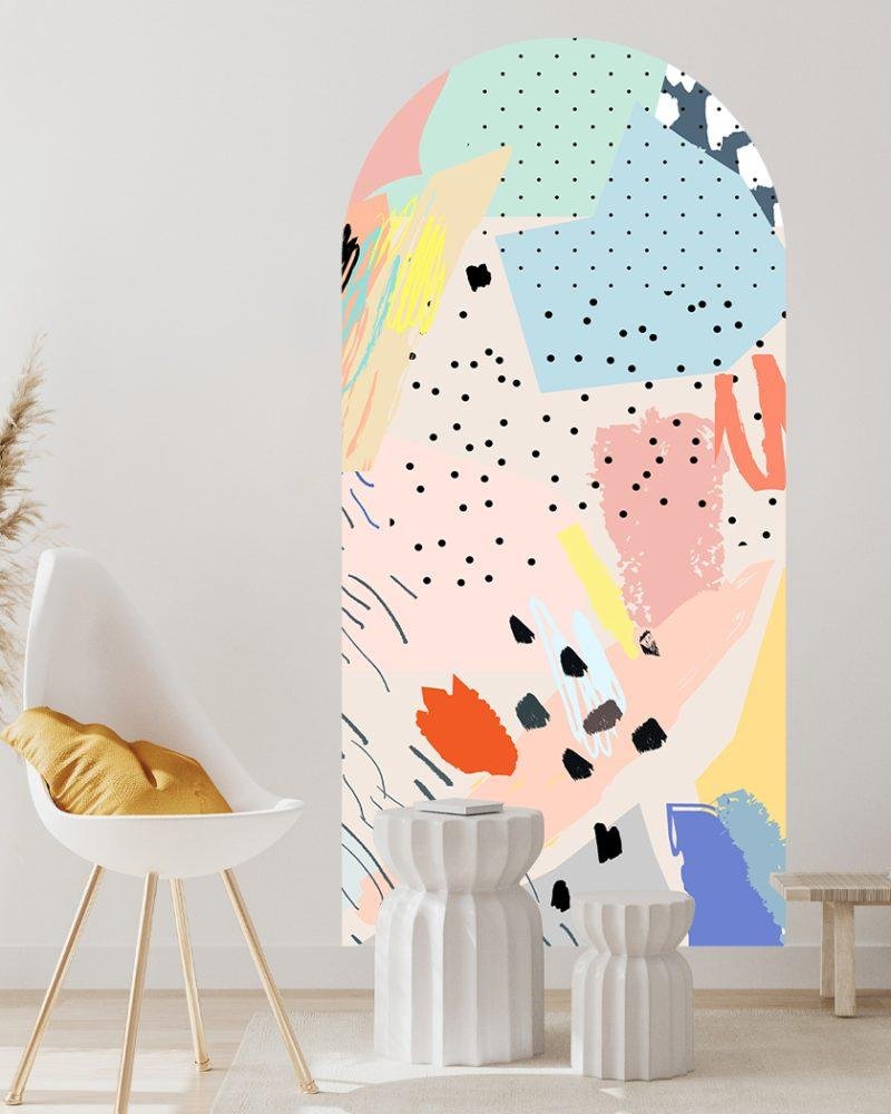 Färgglad Abstrakt Formkonst Väggdekor, Flora Grossist, väggdekoration