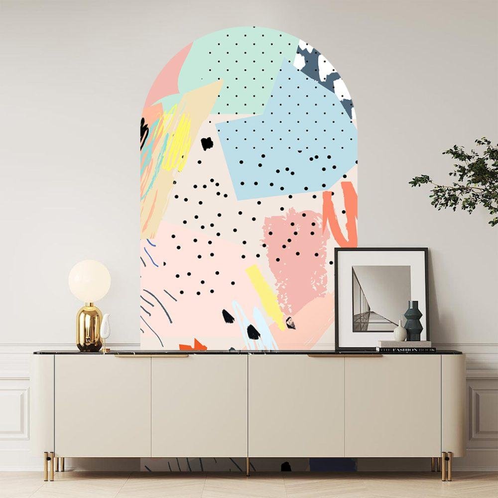 Färgglad Abstrakt Formkonst Väggdekor, Flora Grossist, väggdekoration