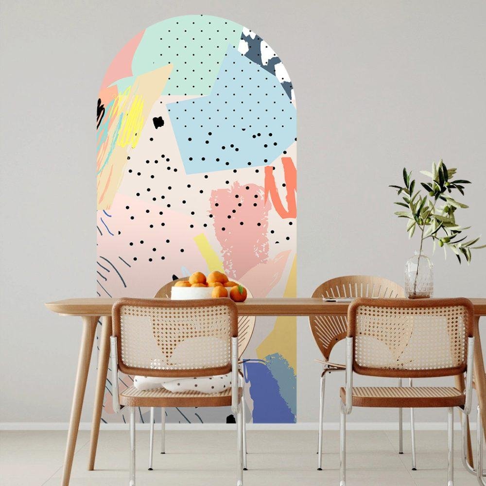 Färgglad Abstrakt Formkonst Väggdekor, Flora Grossist, väggdekoration