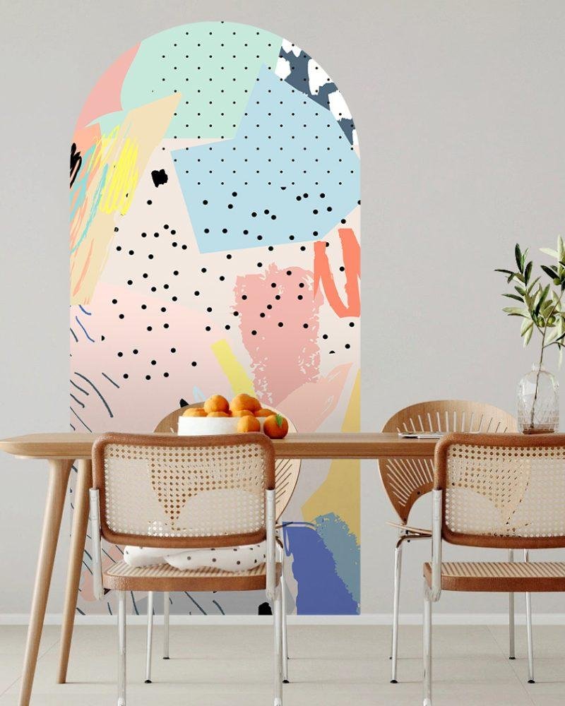 Färgglad Abstrakt Formkonst Väggdekor, Flora Grossist, väggdekoration