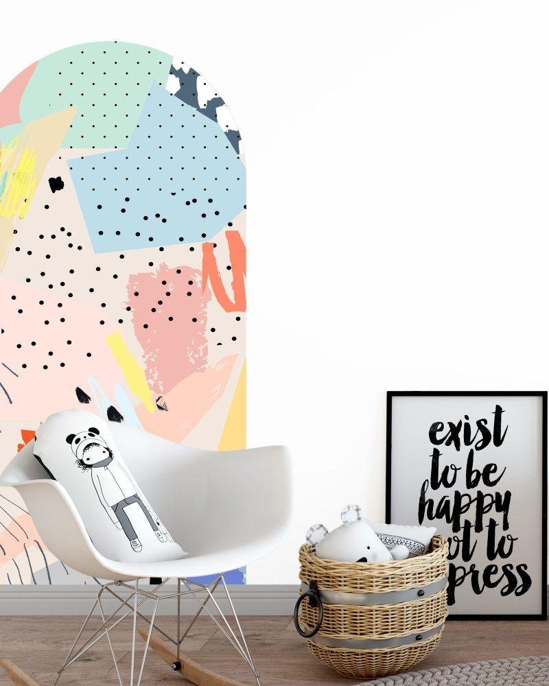 Färgglad Abstrakt Formkonst Väggdekor, Flora Grossist, väggdekoration