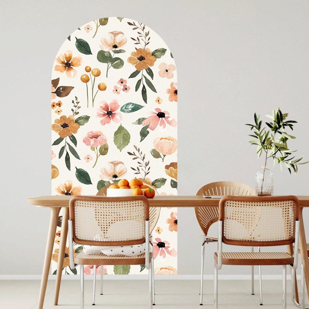 Elegant Flower Assortment Watercolor Wall Sticker, Flora Grossist, väggdekoration