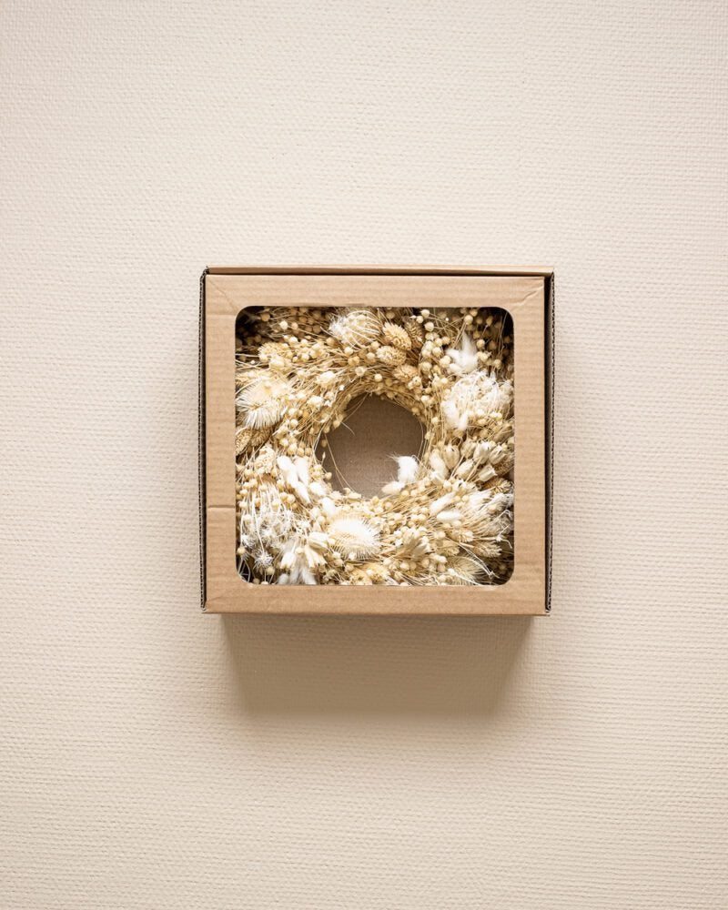 Krans Mix Blekt Vit – Torkade Blommor, Flora Grossist, torkade-blommor