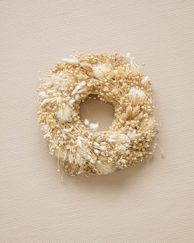 Krans Mix Blekt Vit – Torkade Blommor, Flora Grossist, torkade-blommor