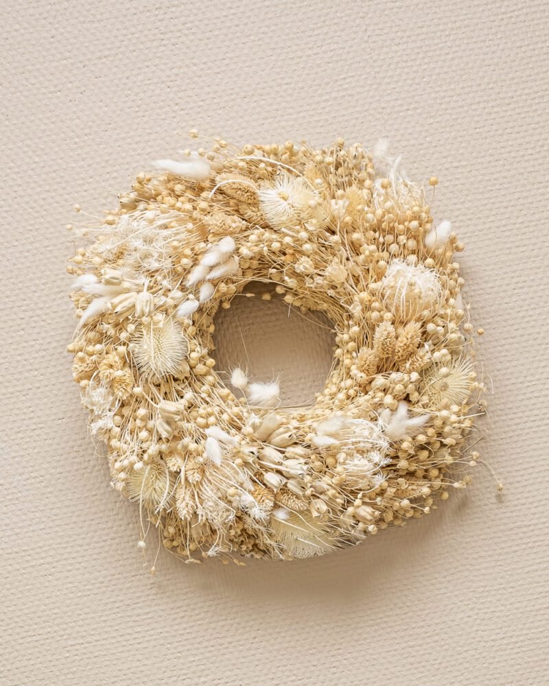 Krans Mix Blekt Vit – Torkade Blommor, Flora Grossist, torkade-blommor