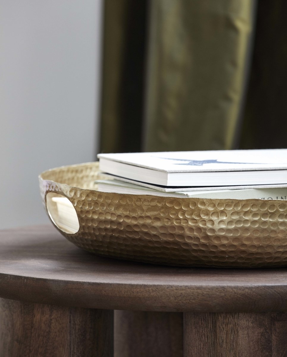 Laika Round Tray, S - Golden Finish, Nordal, förvaring