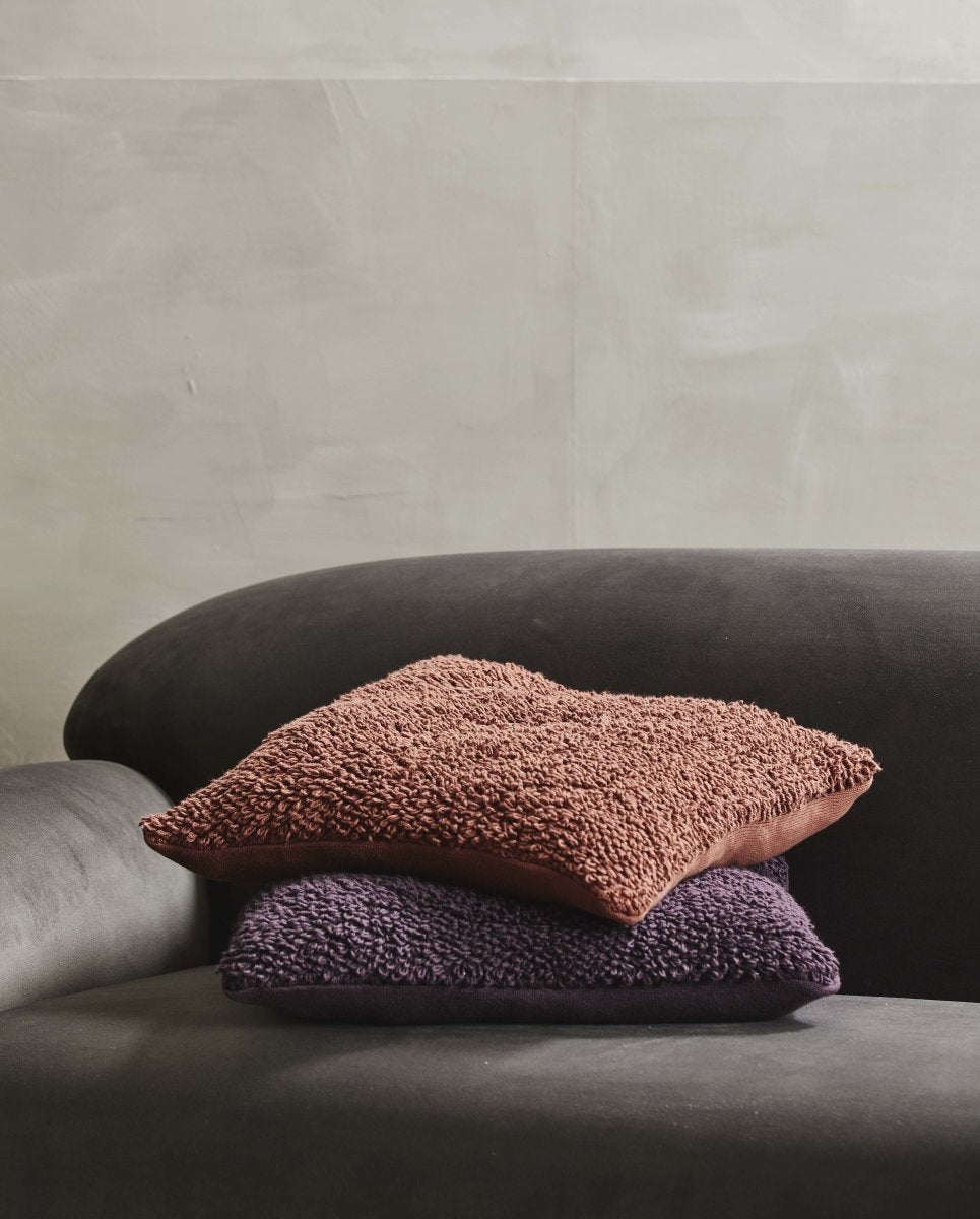 Lyra Cushion Cover, L, Knitted, Burgundy, Nordal, sovrums textilier