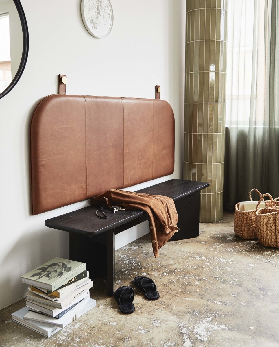 Onega Head Board, Brown Leather, Nordal, möbler