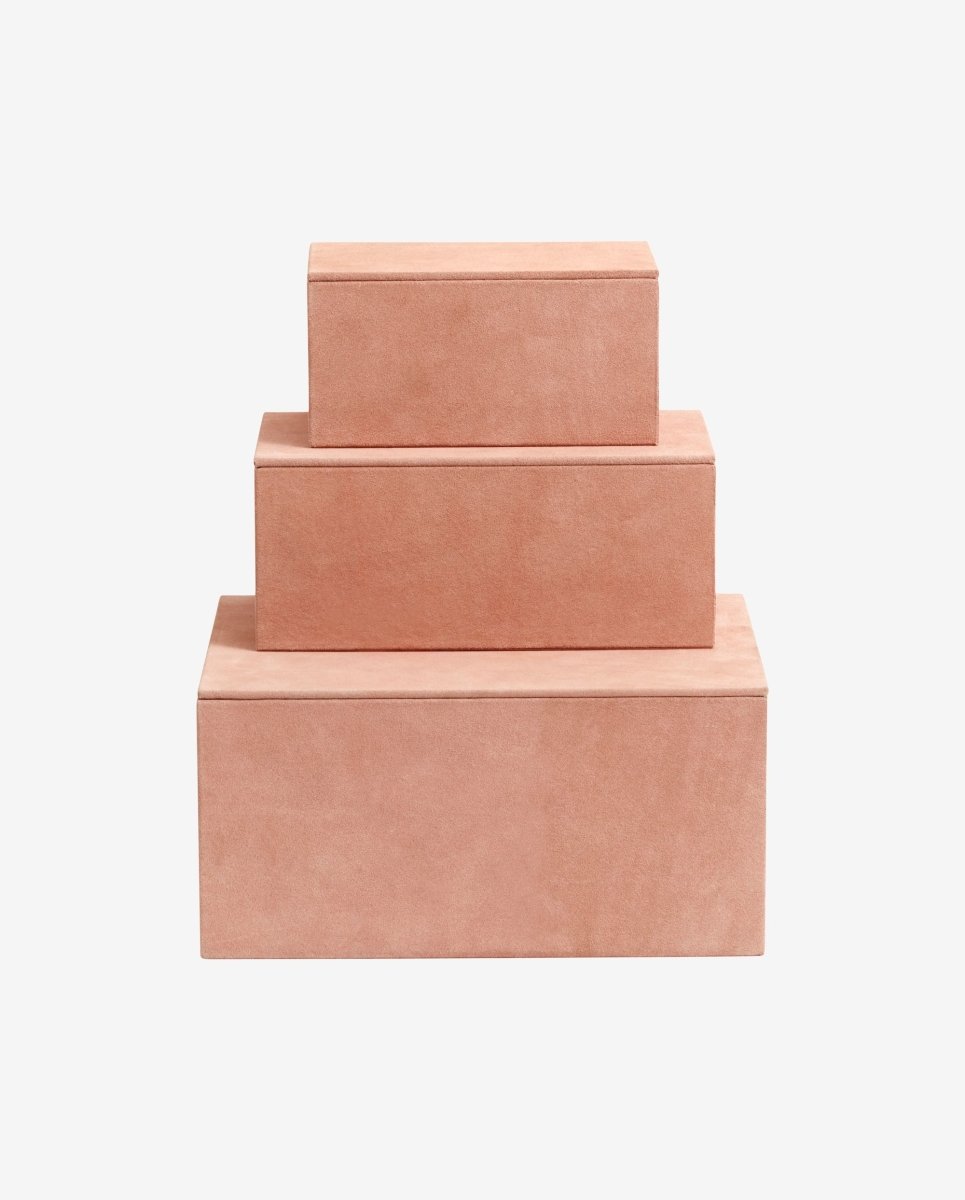 Kastela Box Set/3 - Rose, Suede Leather, Nordal, förvaring