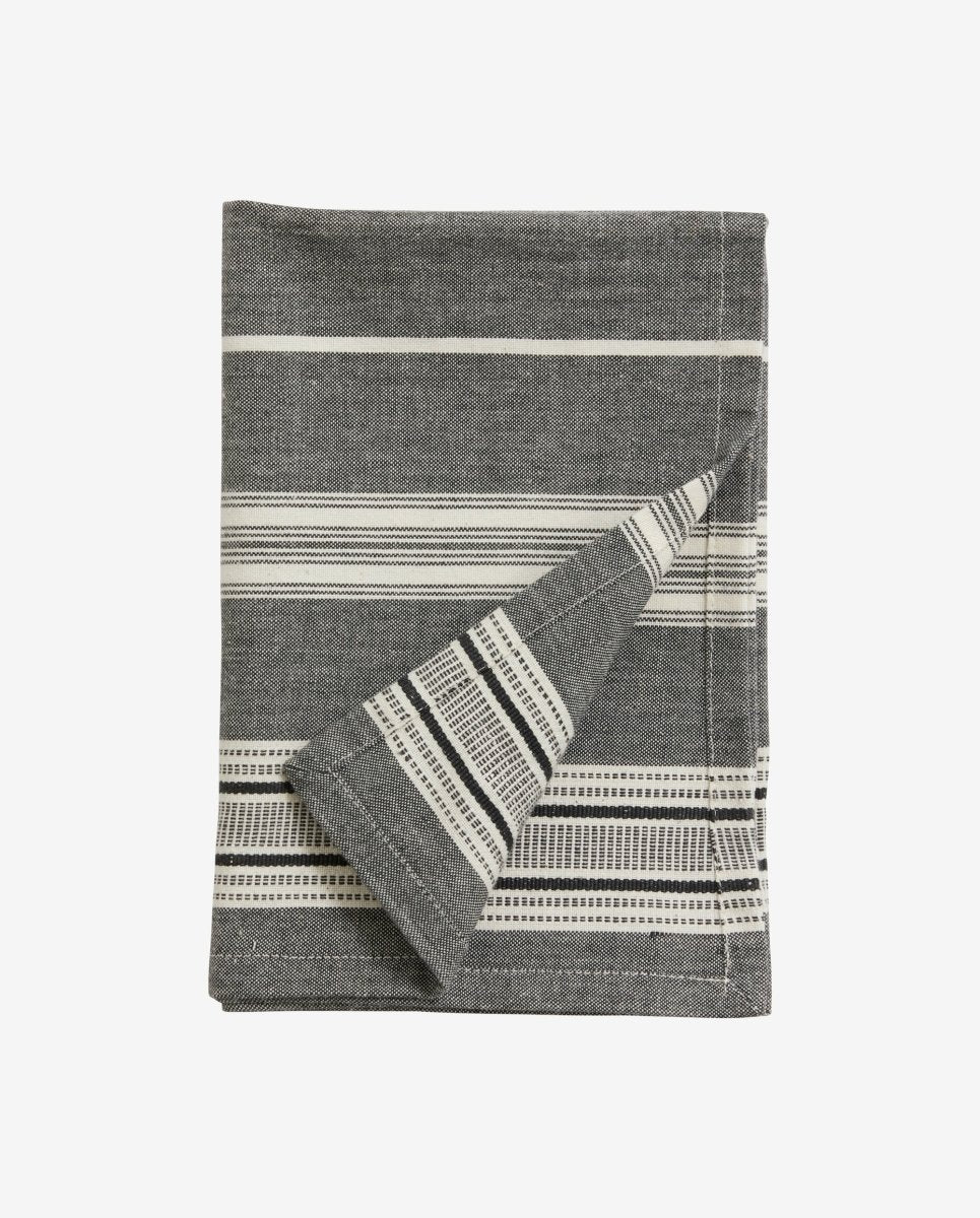 Orion Tea Towel, Off White/black Stripes, Nordal, sovrums textilier