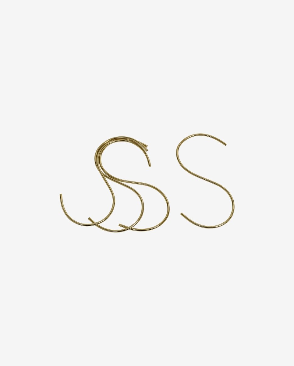 S Hook, Thin Round, Brass Finish, Nordal, hängare & krokar