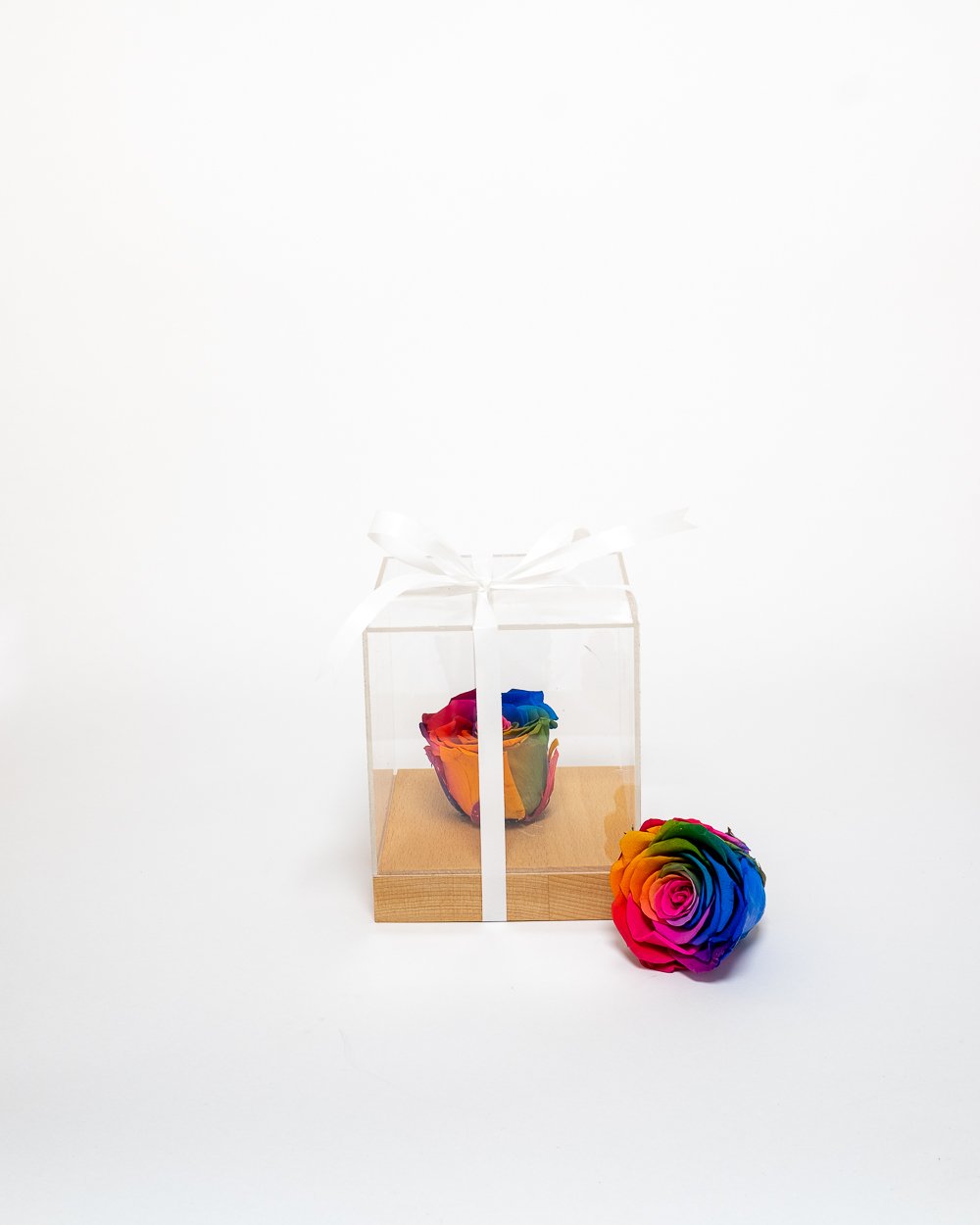 Giftbox – Singel Evighetsros 10×10 Cm, Flora Grossist, konserverade-blommor