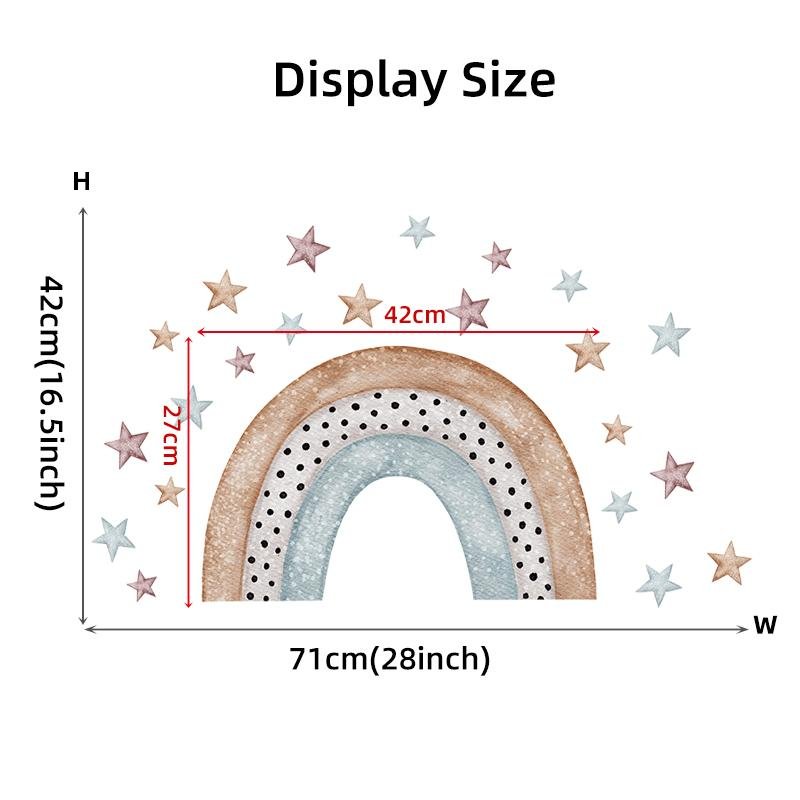 Watercolor Cartoon Rainbow Corful Stars Wall Stickers Kids, Flora Grossist, Barnrum