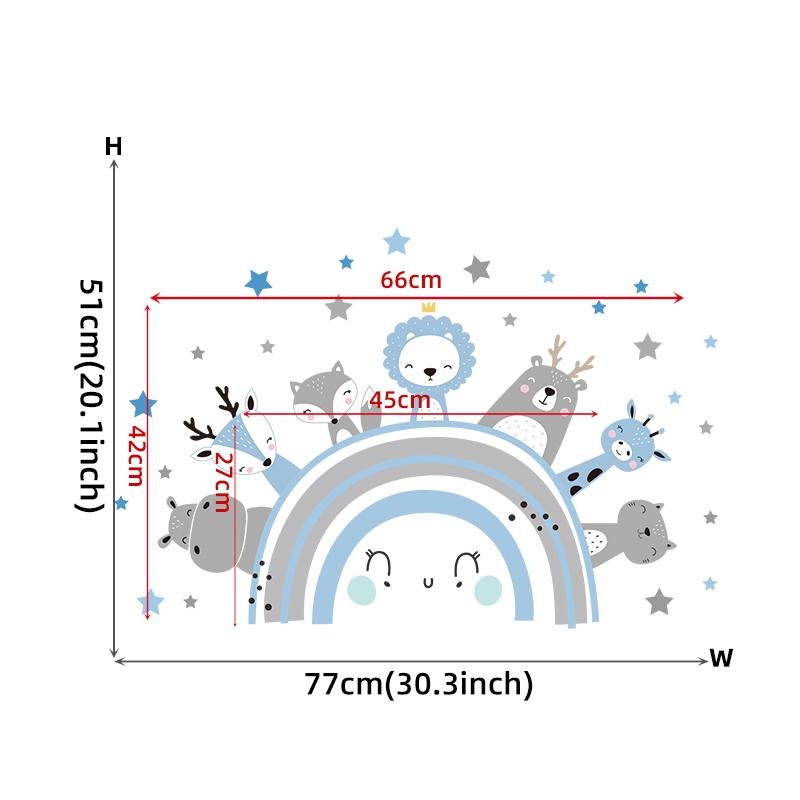 Cartoon Animal Wall Sticker For Kids Room, Flora Grossist, Barnrum