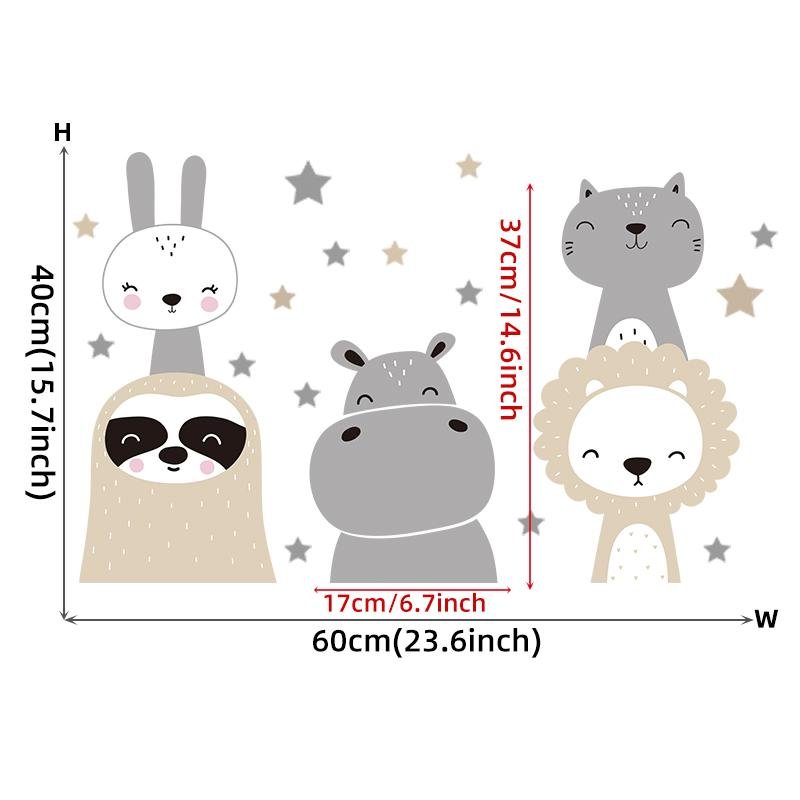 Wall Stickers/decal For Nursery & Kids Room – Nordic Style Forest Animal Babie, Flora Grossist, Barnrum